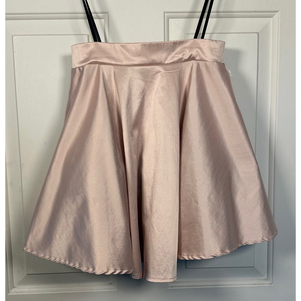 City‎ Triangles Pink Satin Mini Skirt Tulle Petticoat Fit Flare Party Size 5